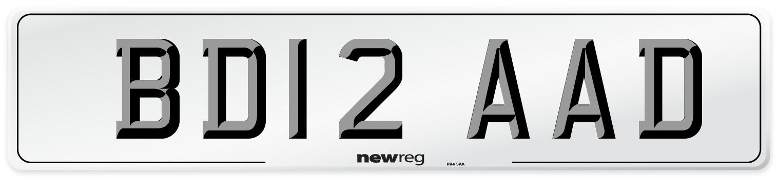 BD12 AAD Number Plate from New Reg